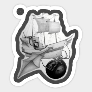 Black Widow Airship Sticker